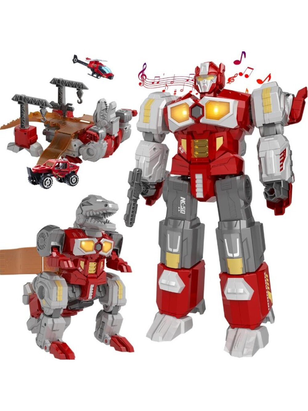 3-in-1 Magnetic Dinosaur Robot Building Toy for Kids - Transforming Fun!